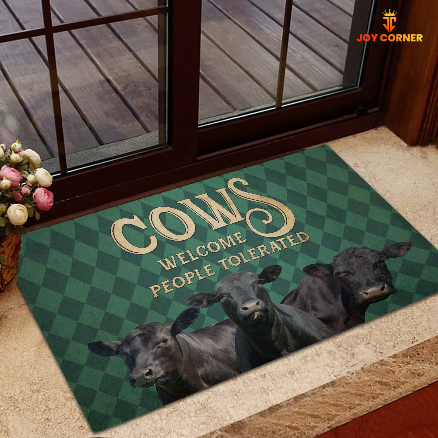 Black Angus Welcome People Tolerated Doormat