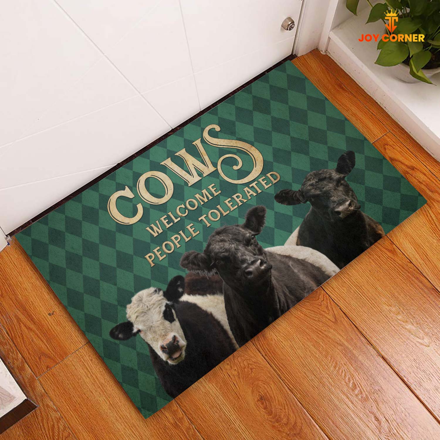 Belted Galloway Welcome People Tolerated Doormat
