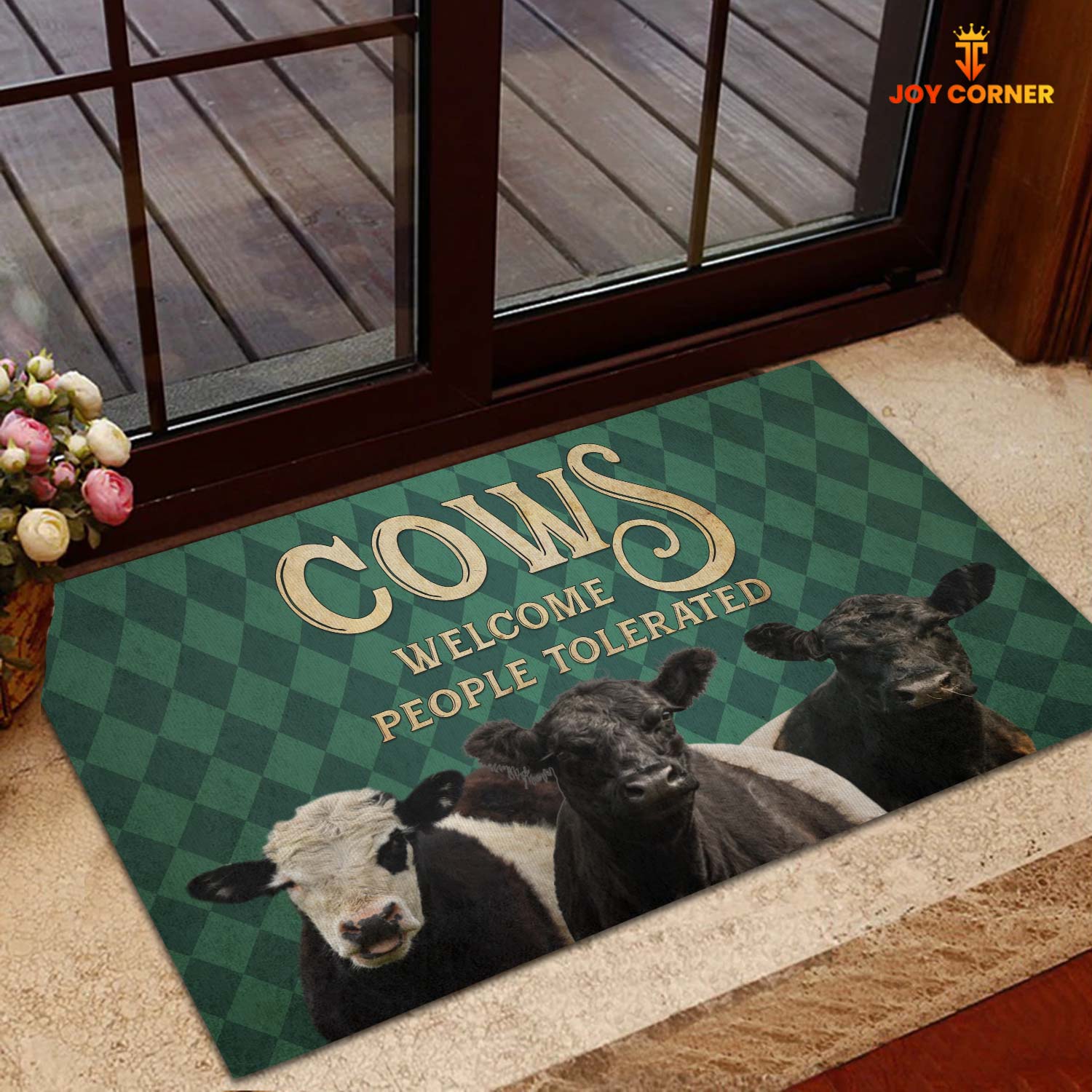 Belted Galloway Welcome People Tolerated Doormat