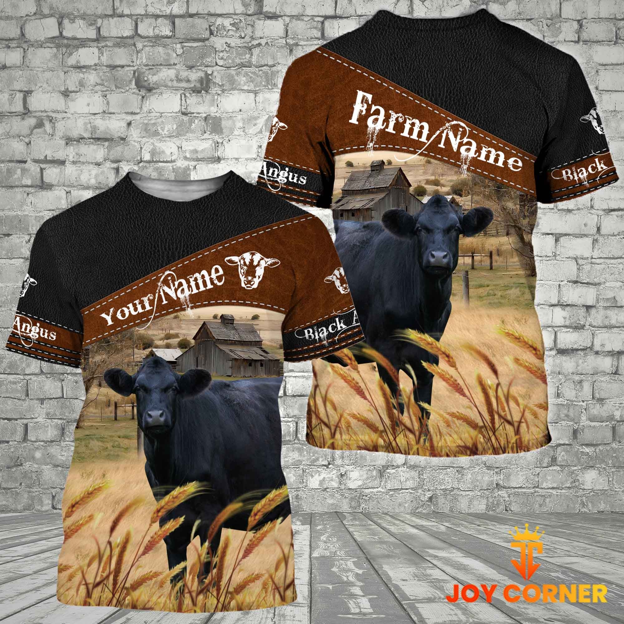 Black Angus On Farms Custom Name Printed 3D Black Hoodie