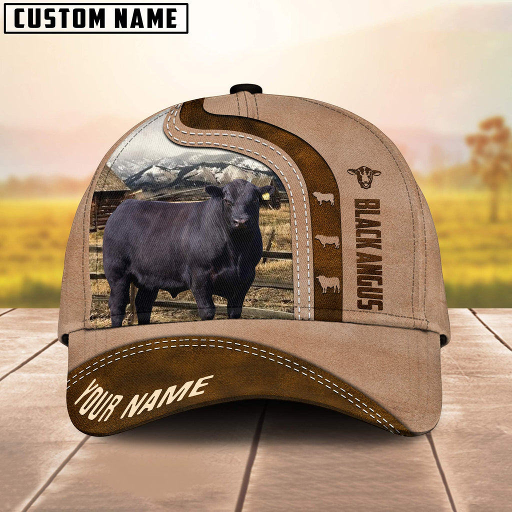 Black Angus Custom Name Light Brown Cap