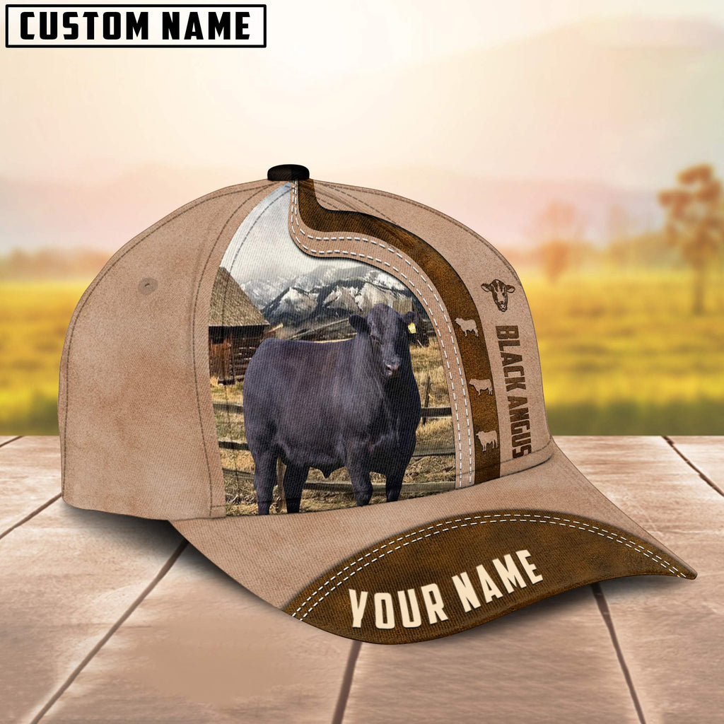 Black Angus Custom Name Light Brown Cap