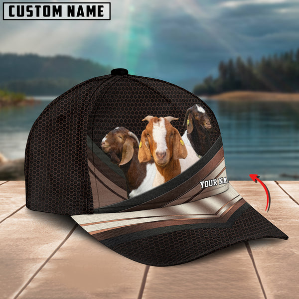 Happiness Boer Goat Customized Name Brown 3D Classic Cap