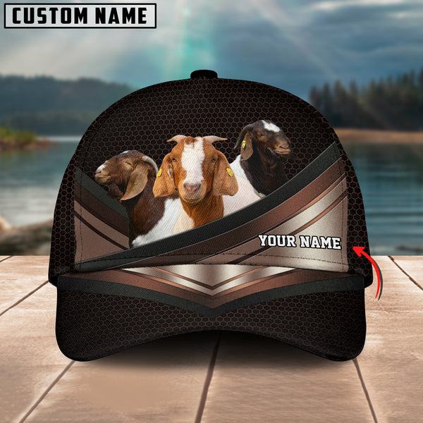 Happiness Boer Goat Customized Name Brown 3D Classic Cap