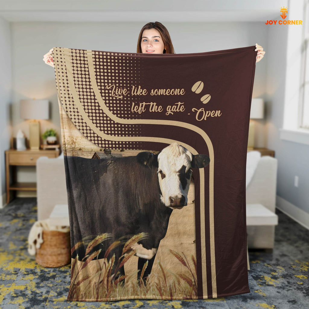 Black Hereford Live Like Someone Left The Gate Open Cattle Blanket