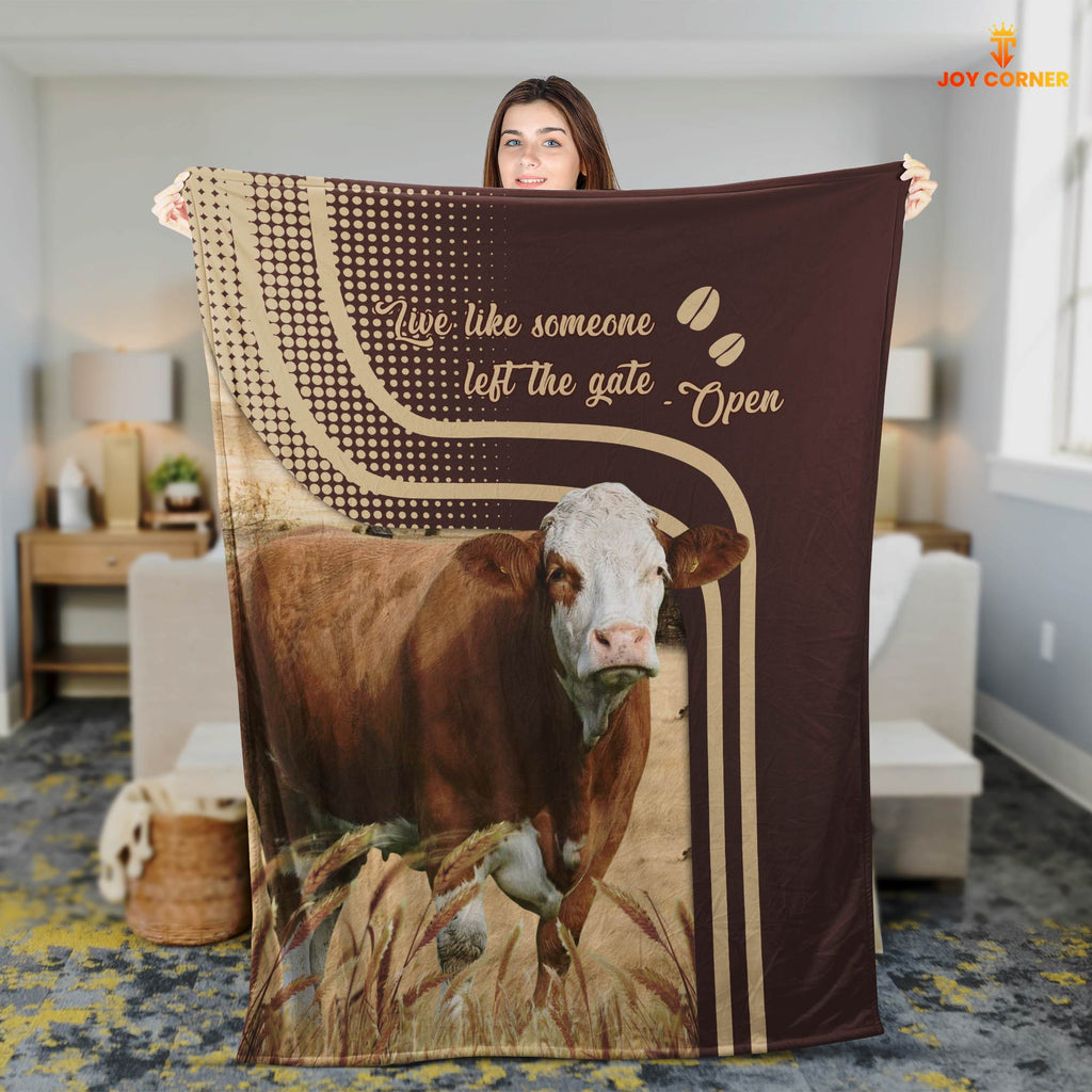 Simmental Live Like Someone Left The Gate Open Cattle Blanket