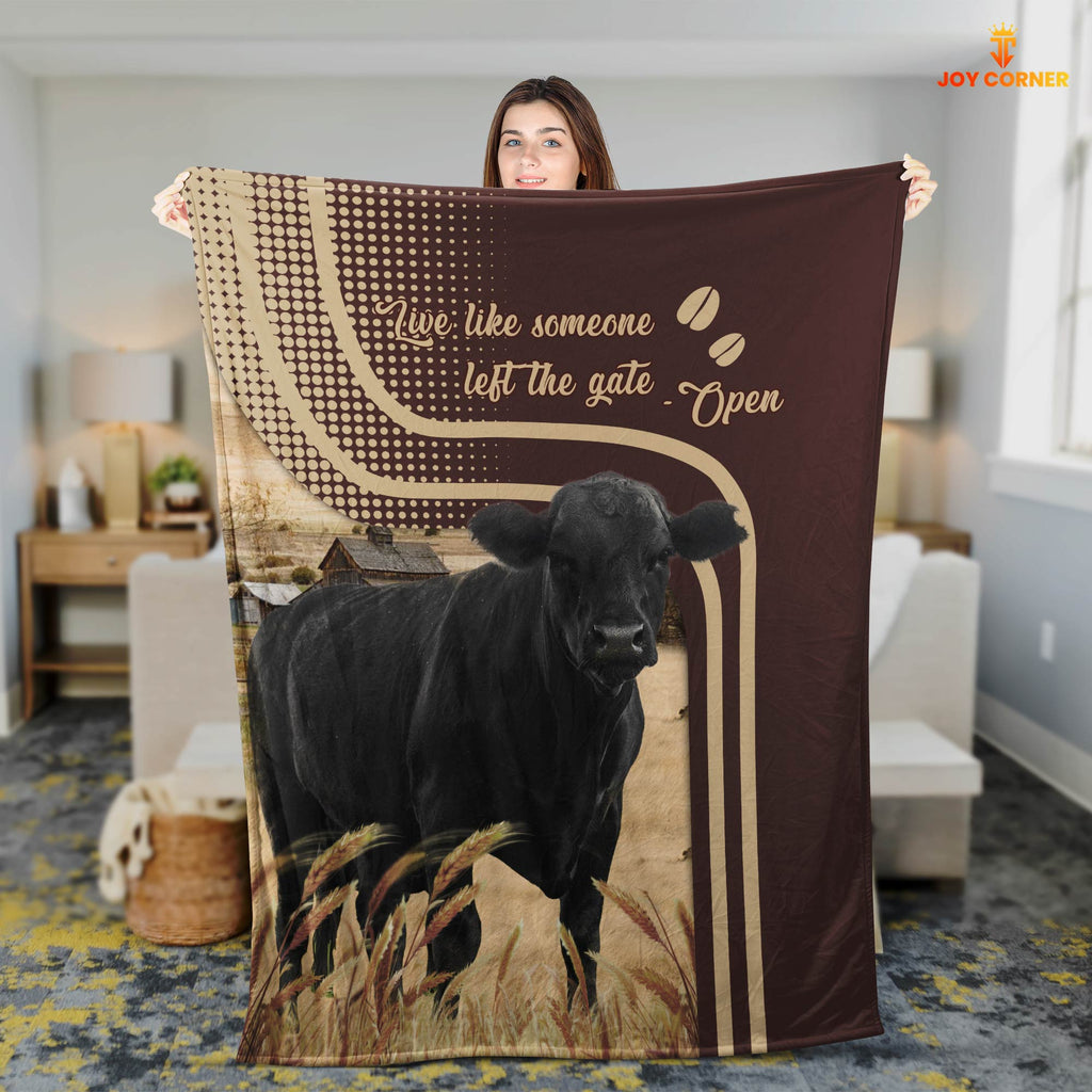 Black Angus Live Like Someone Left The Gate Open Cattle Blanket