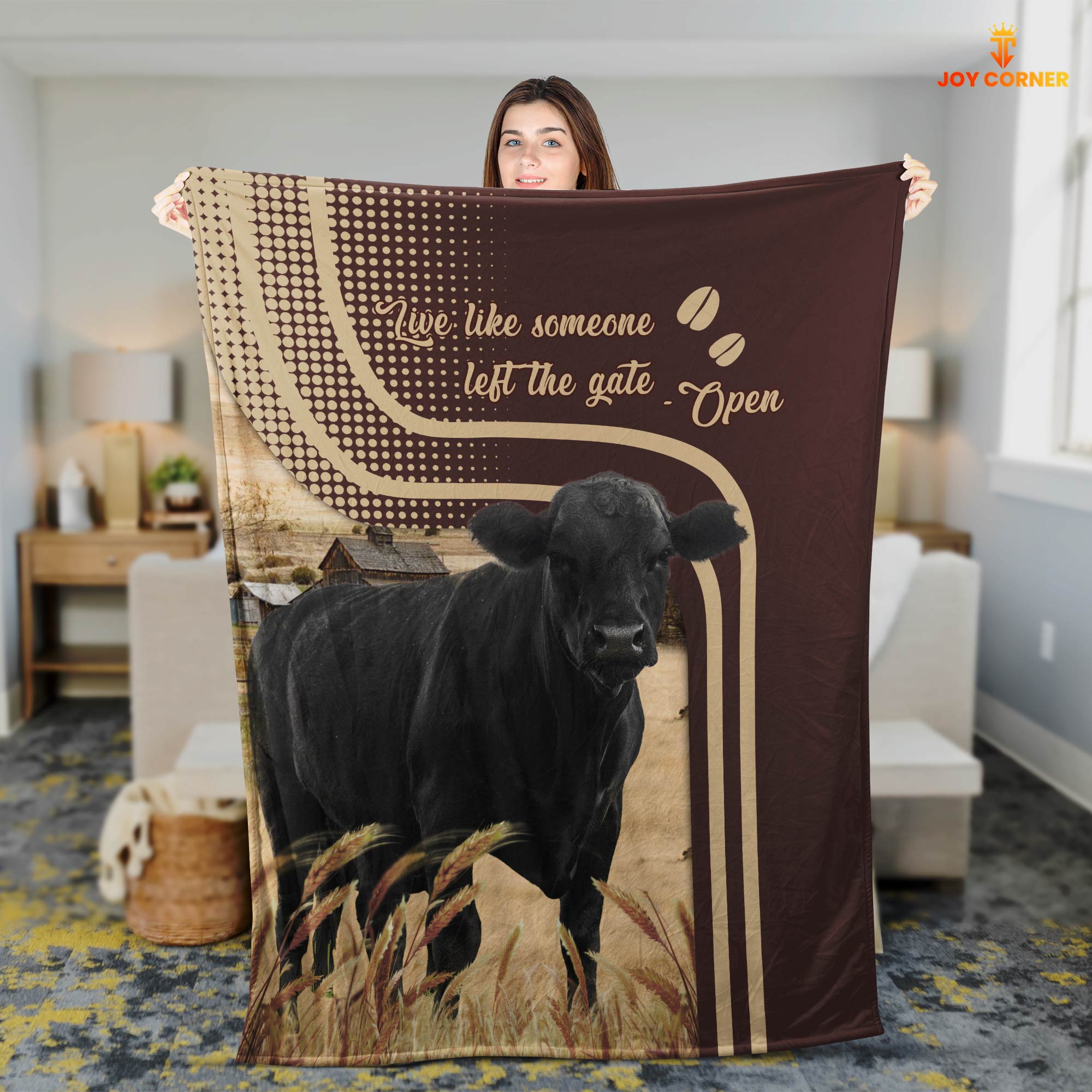 Black Angus Live Like Someone Left The Gate Open Cattle Blanket