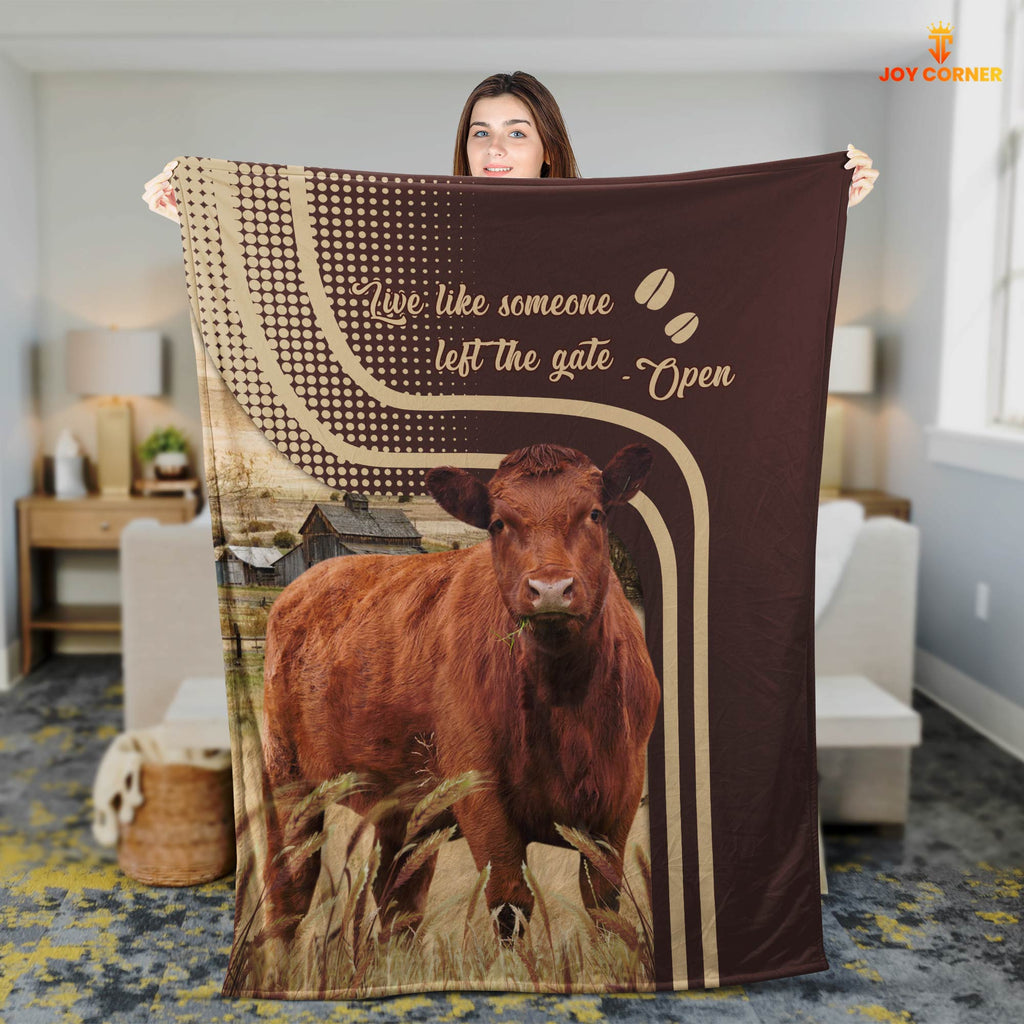 Red Angus Live Like Someone Left The Gate Open Cattle Blanket