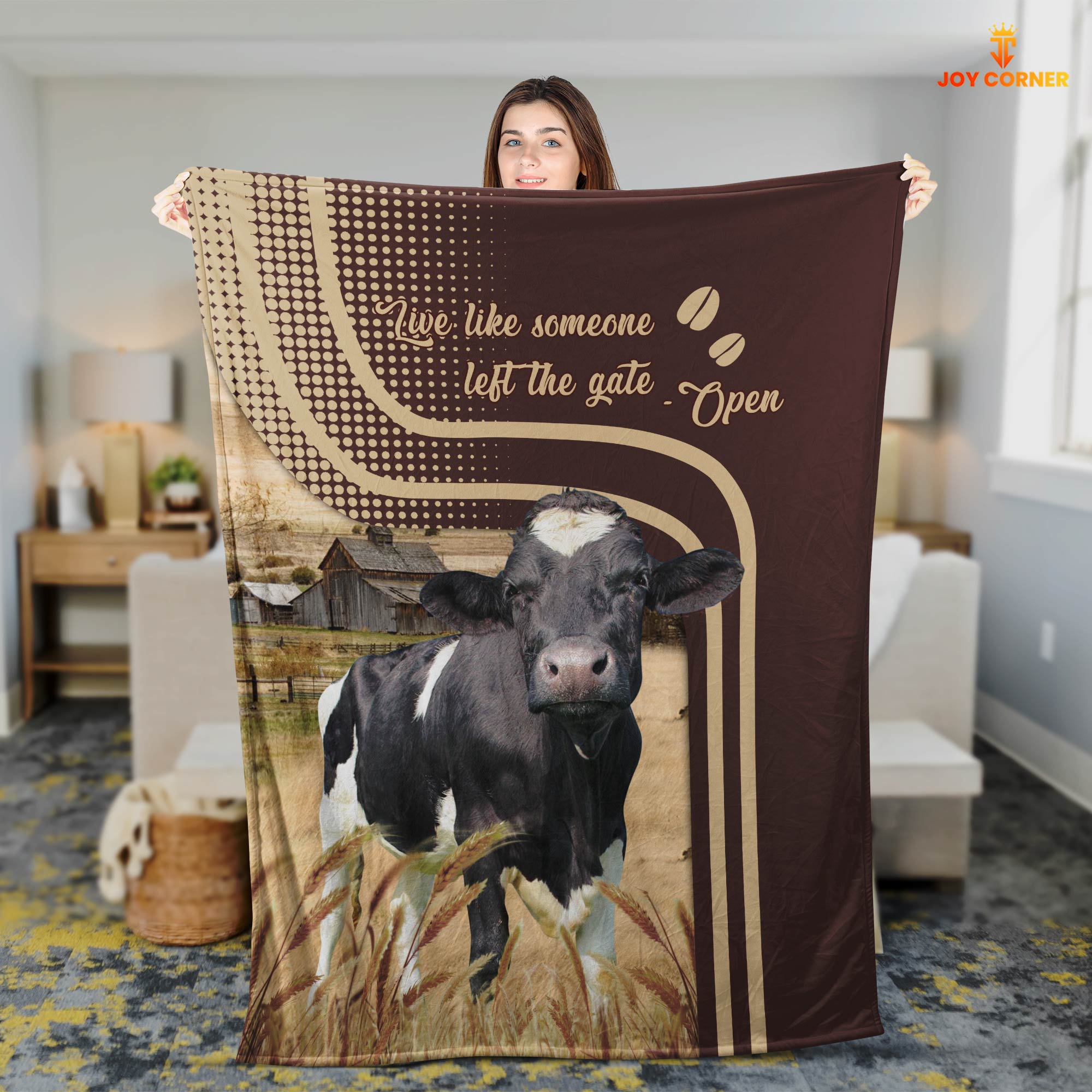 Holstein Live Like Someone Left The Gate Open Cattle Blanket