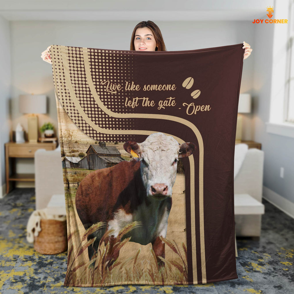 Hereford Live Like Someone Left The Gate Open Cattle Blanket