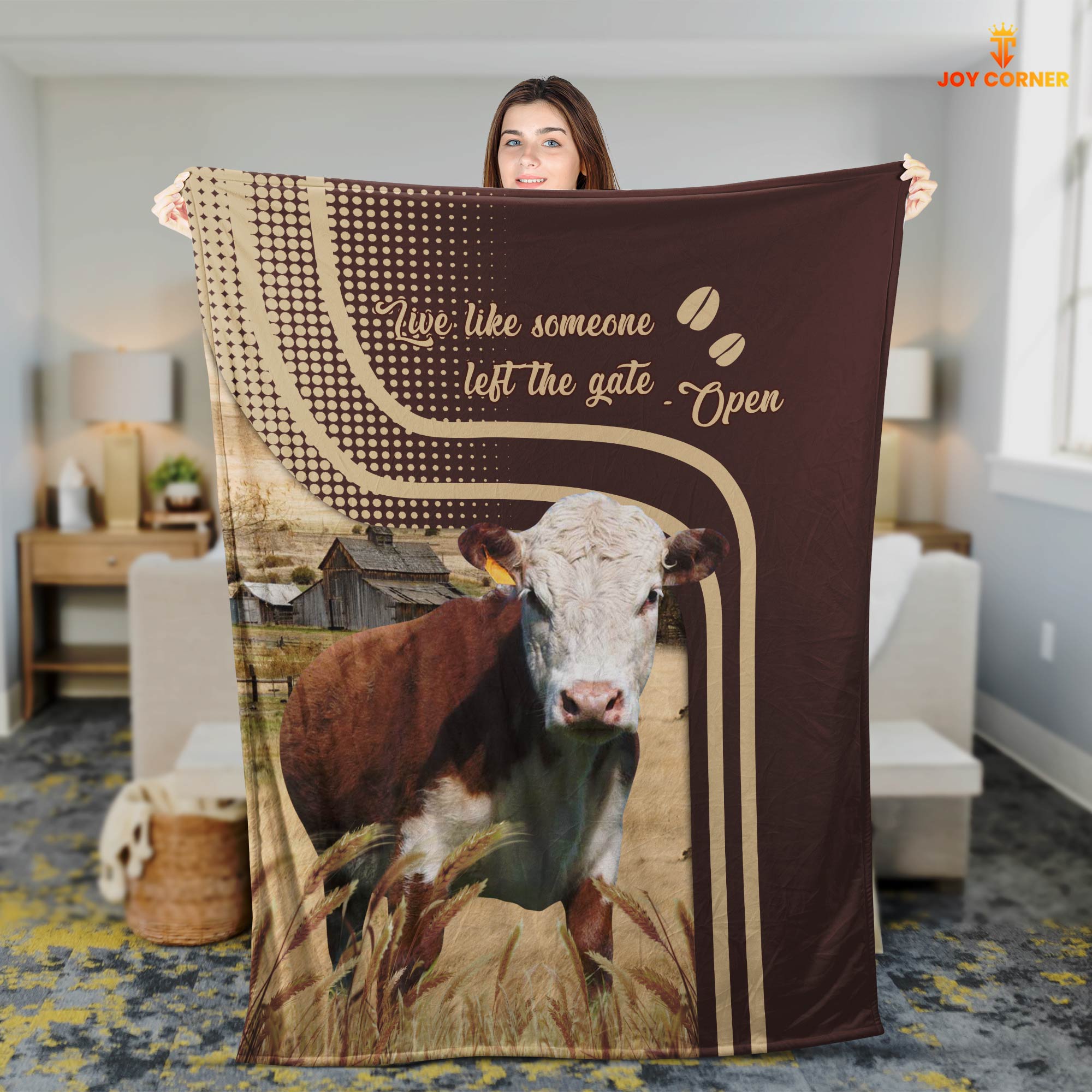 Hereford Live Like Someone Left The Gate Open Cattle Blanket