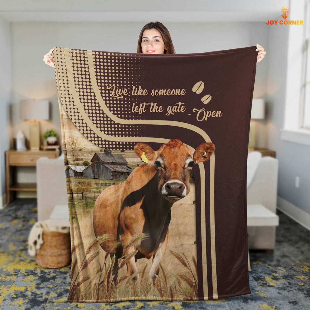 Jersey Live Like Someone Left The Gate Open Cattle Blanket