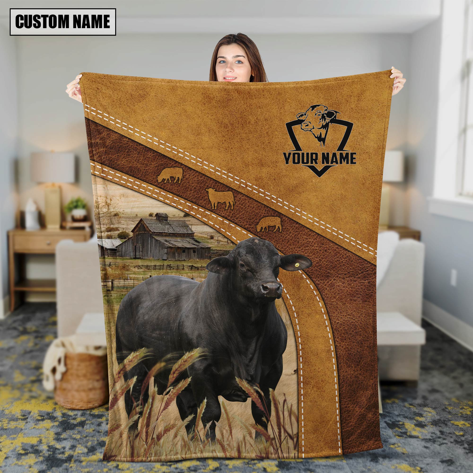 Personalized Name Brangus Blanket