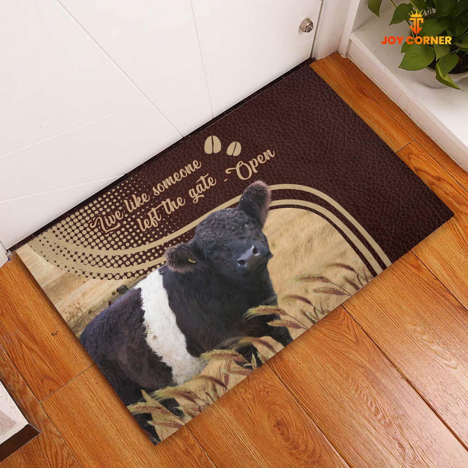 Belted Galloway Live Like Someone Left The Gate Open Doormat