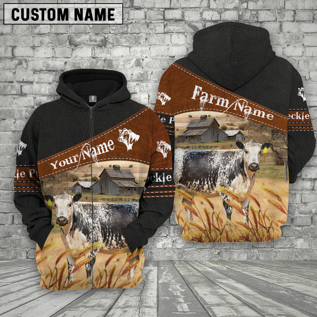 Speckle Park On Farm Custom Name Printed 3D Black Hoodie