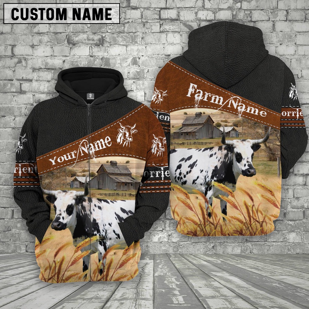 Corriente On Farm Custom Name Printed 3D Black Hoodie