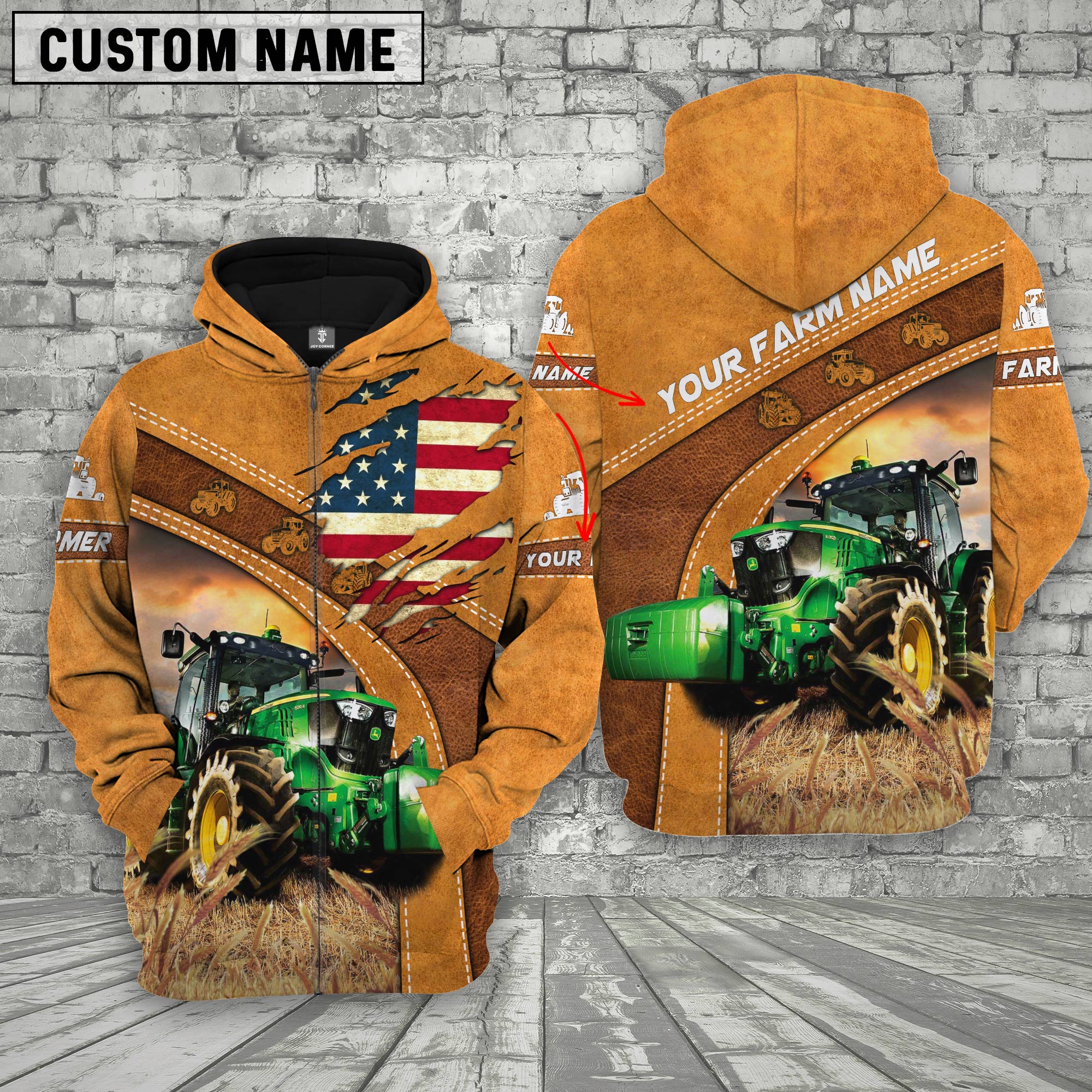 Personalized Name 3D Horse Flag Hoodie