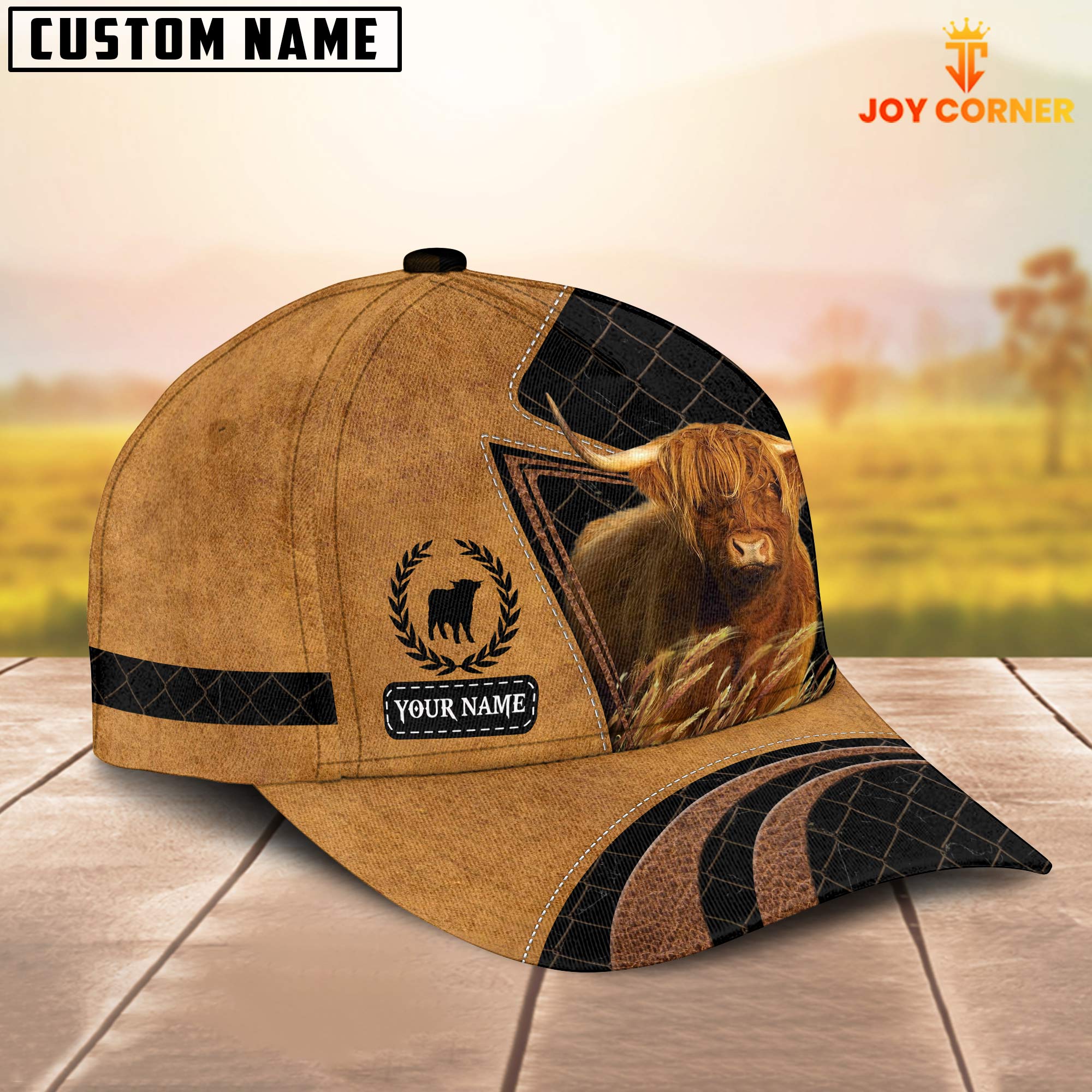 Custom Name Highland Cattle Cap