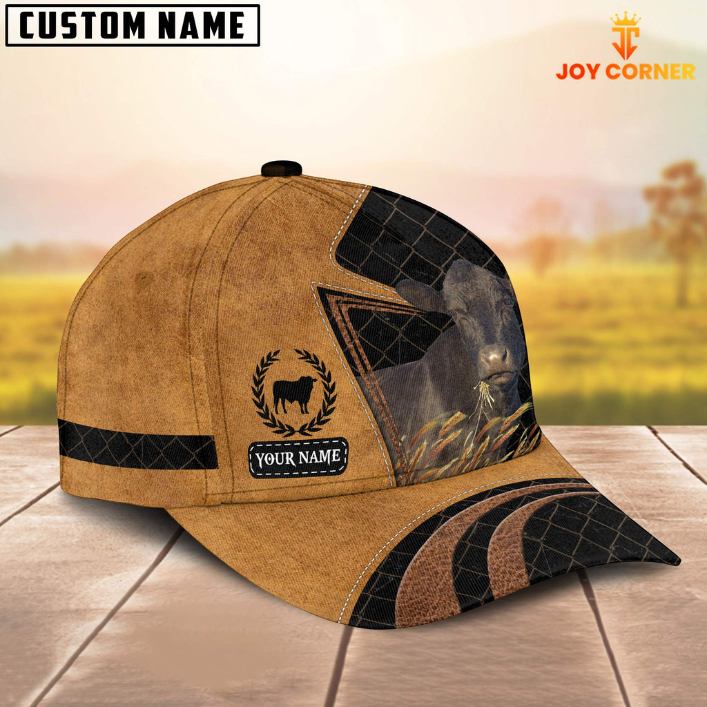 Custom Name Black Angus Cattle Cap