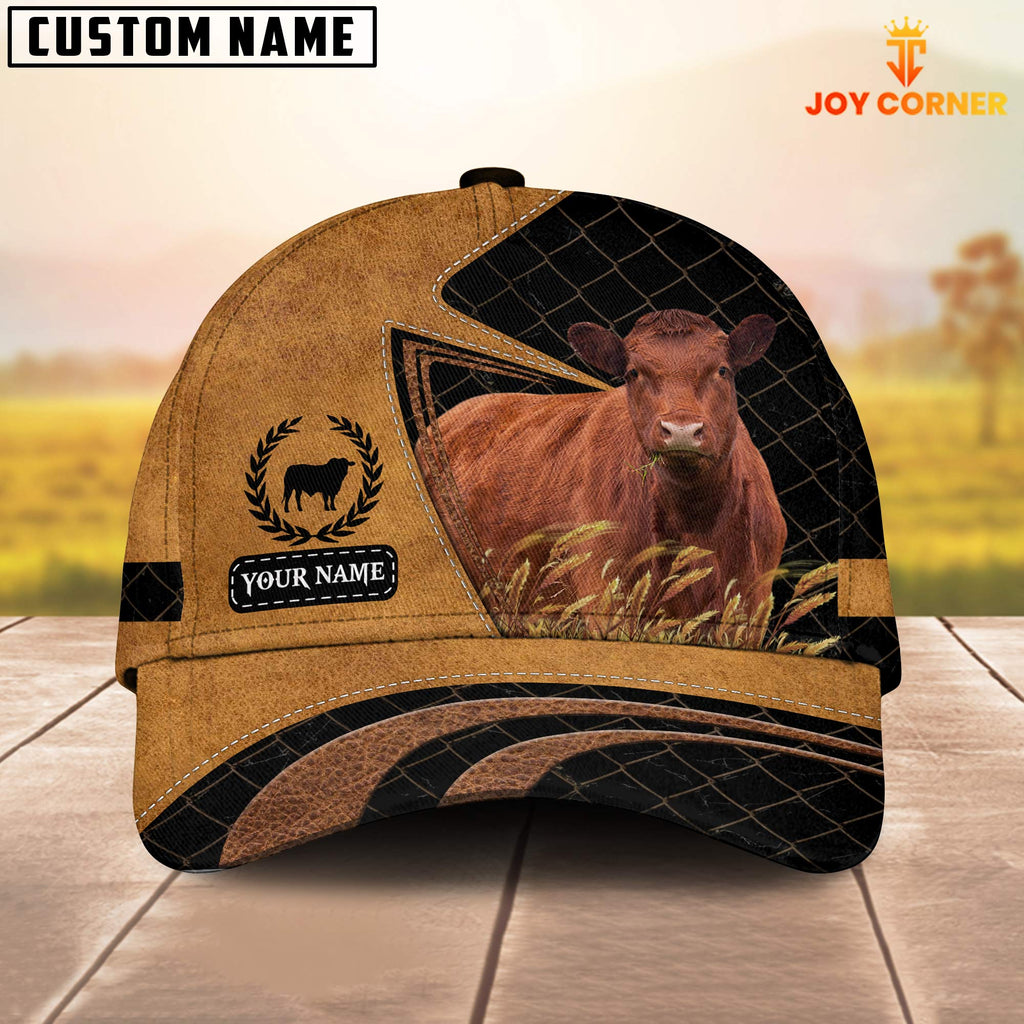 Custom Name Red Angus Cattle Cap