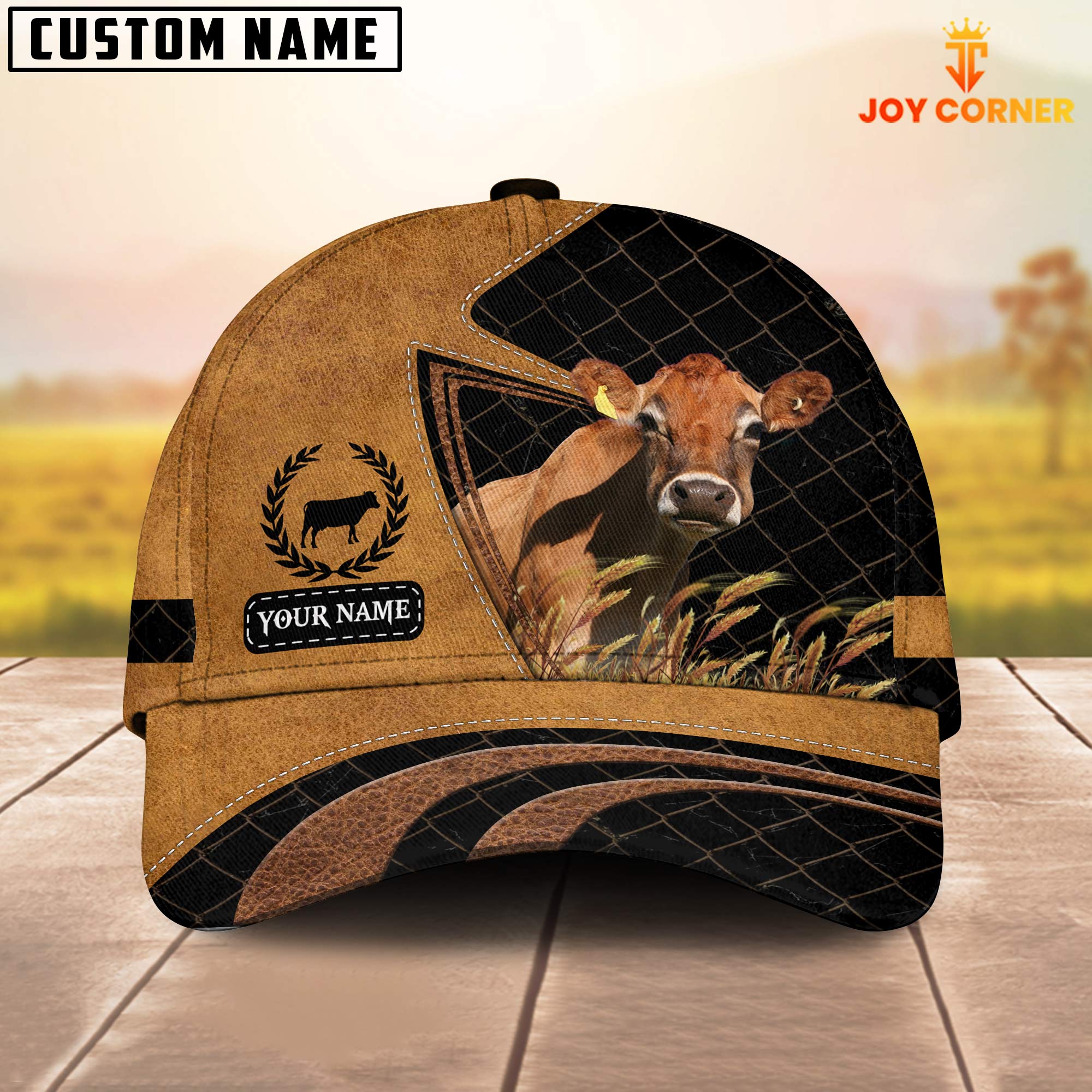 Custom Name Jersey Cattle Cap