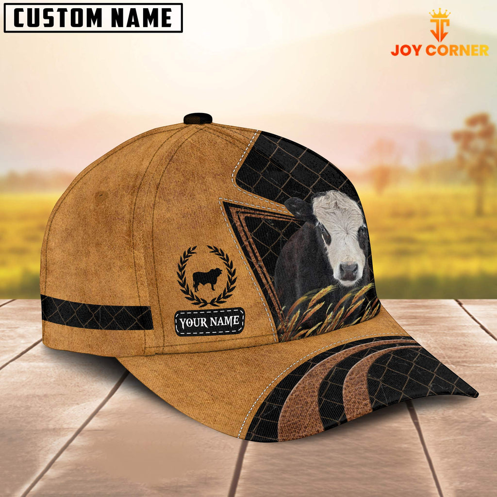 Custom Name Black Hereford Cattle Cap
