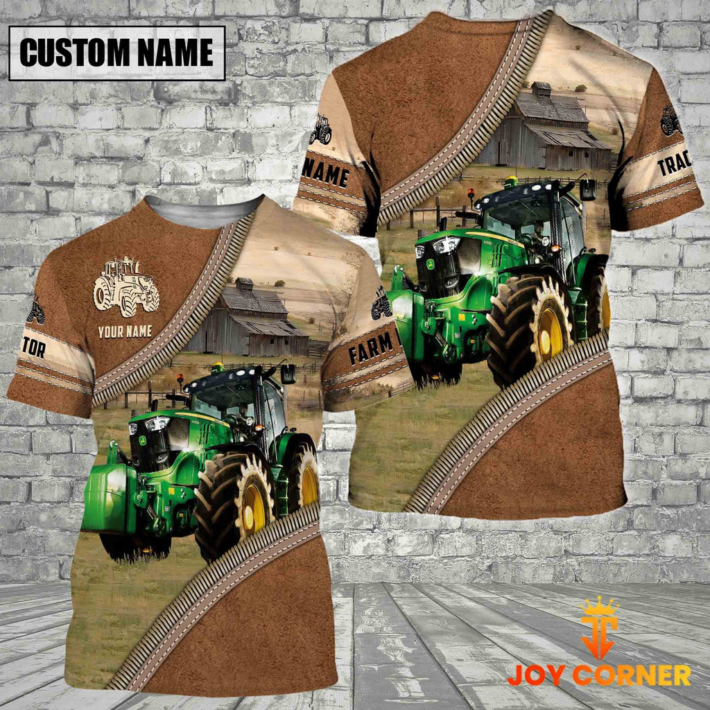Personalized Name Farm Tractor Light Brown Hoodie