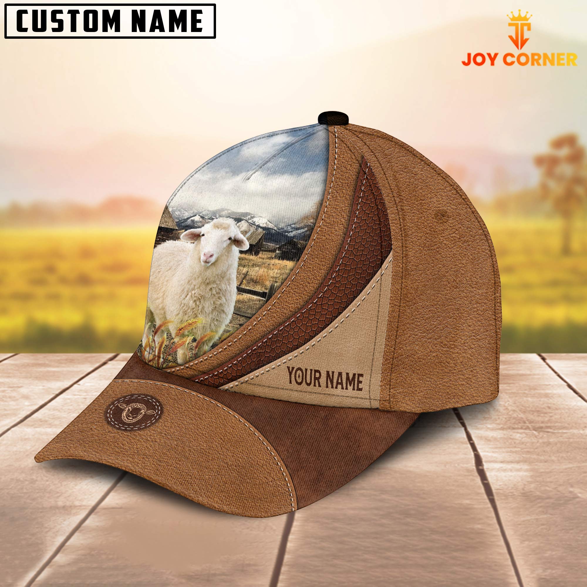 Custom Name Sheep Brown Classic Cap