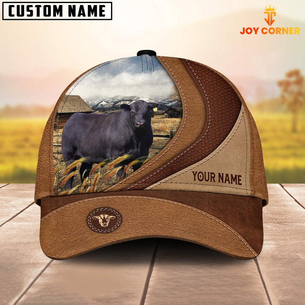 Custom Name Black Angus Brown Classic Cap