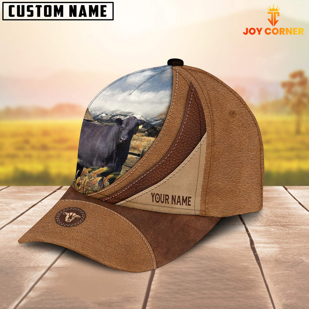 Custom Name Black Angus Brown Classic Cap