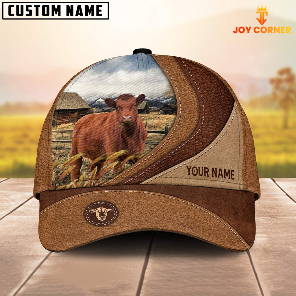 Custom Name Red Angus Brown Classic Cap
