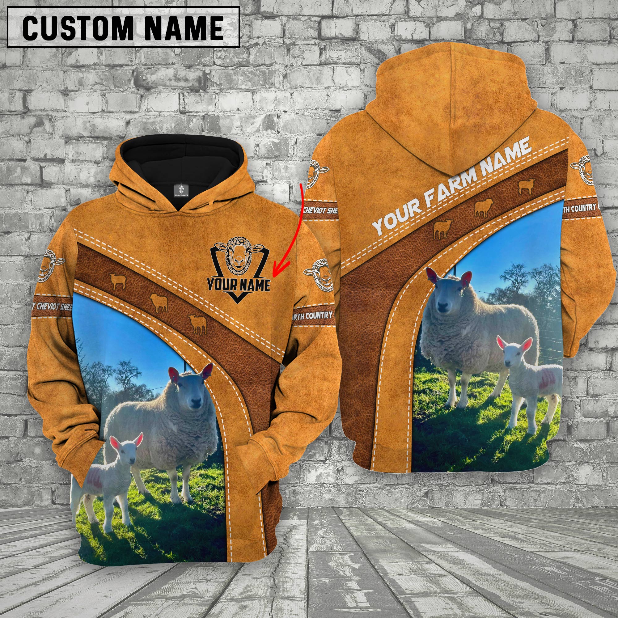 Personalized Name Farm North Country Cheviot Sheep Cattle Hoodie