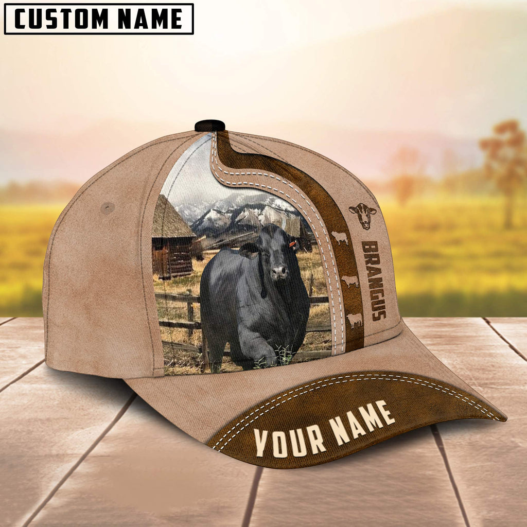 Custom Name Brangus Cattle Light Brown Cap