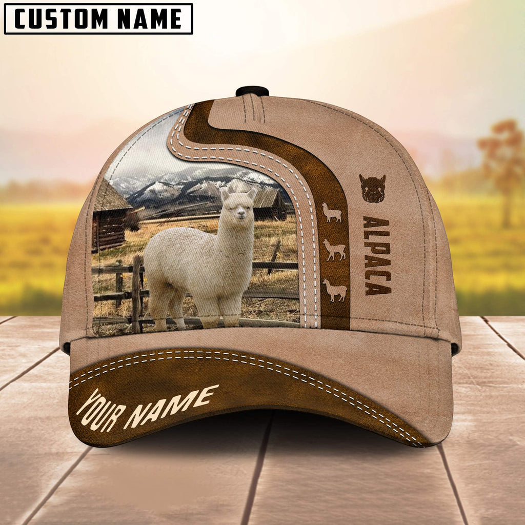 Custom Name Alpaca Cattle Light Brown Cap