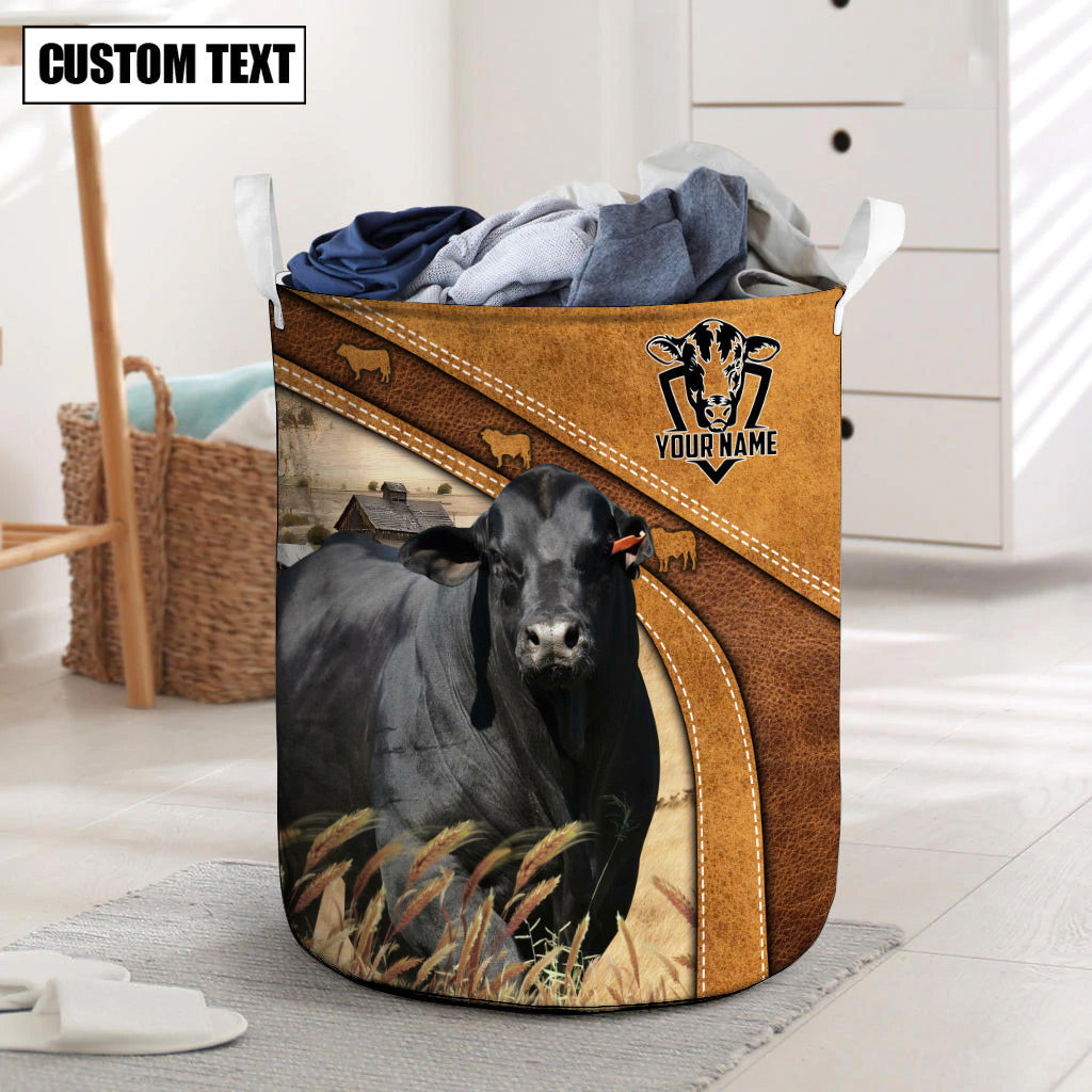 Brangus Cattle Brown Custom Name Basket