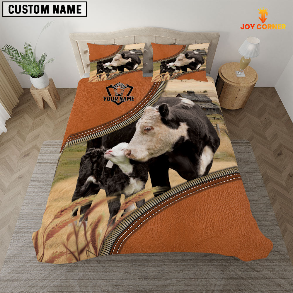 Black Hereford On The Farm Customized Name 3D Bedding Set