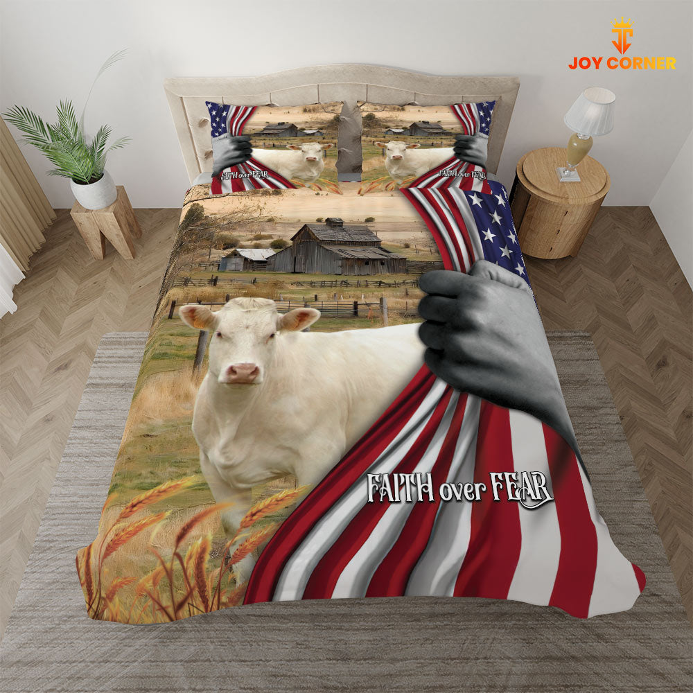 Charolais 3D US Flag Bedding Set