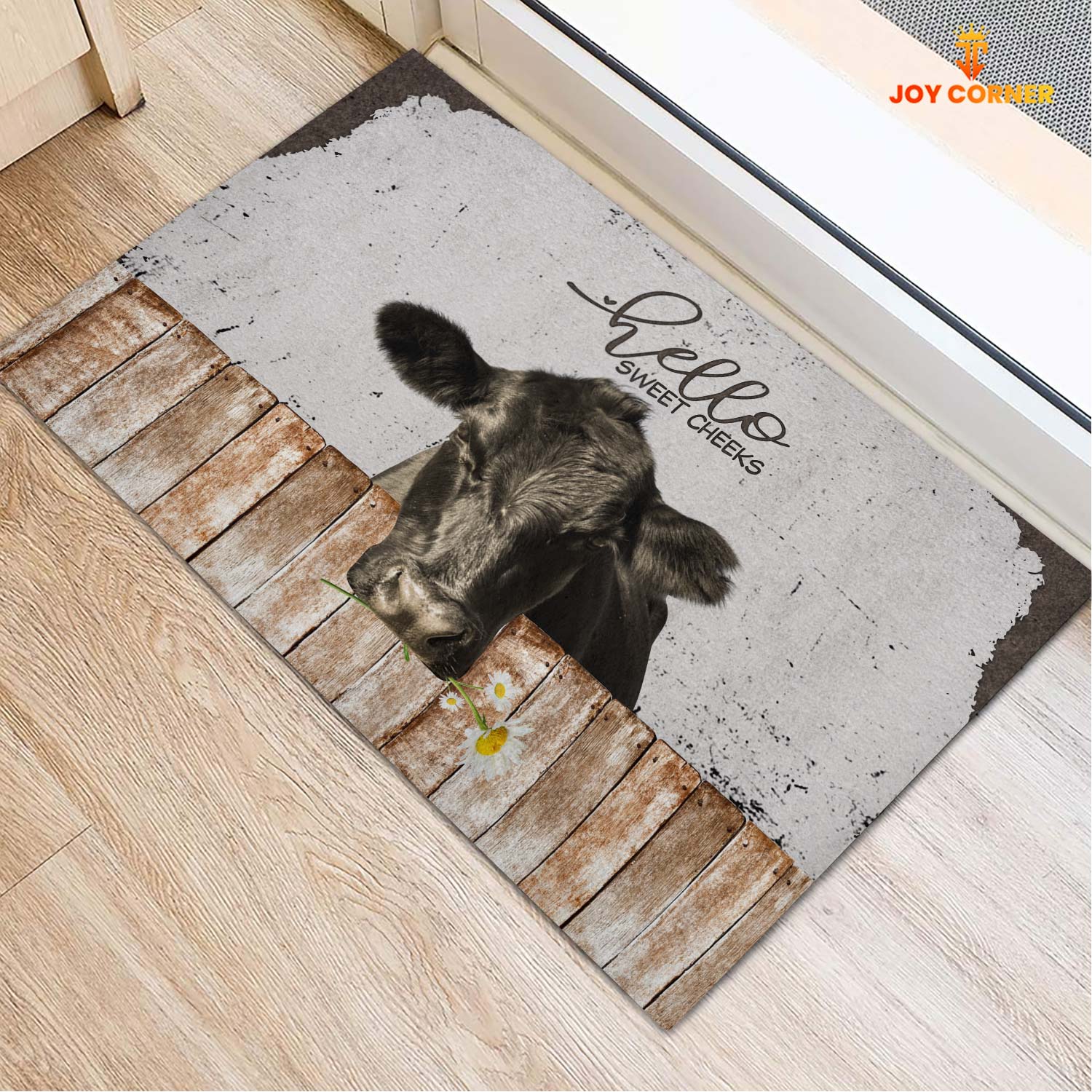 Black Angus Hello Sweet Checks Doormat