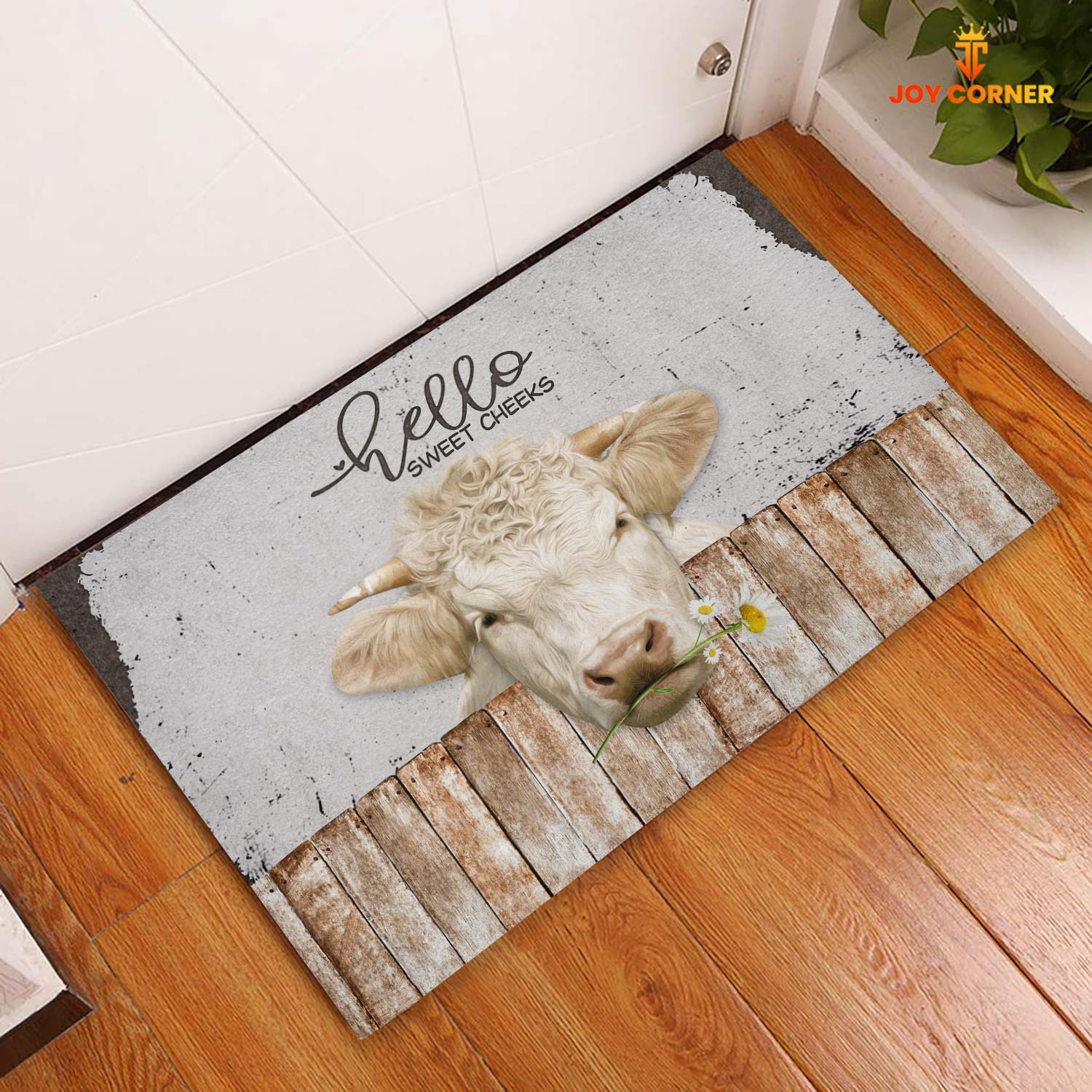 Charolais Hello Sweet Checks Doormat