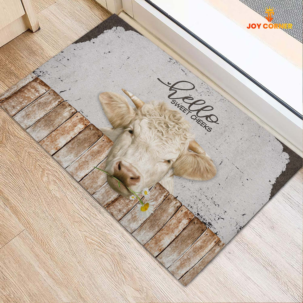 Charolais Hello Sweet Checks Doormat