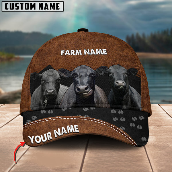 Happy Black Angus Customized Name And Farm Name 3D Classic Cap