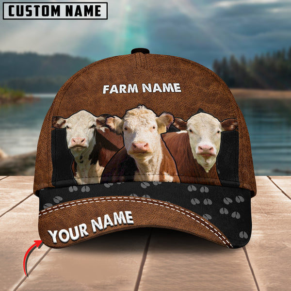 Happy Hereford Customized Name And Farm Name 3D Classic Cap