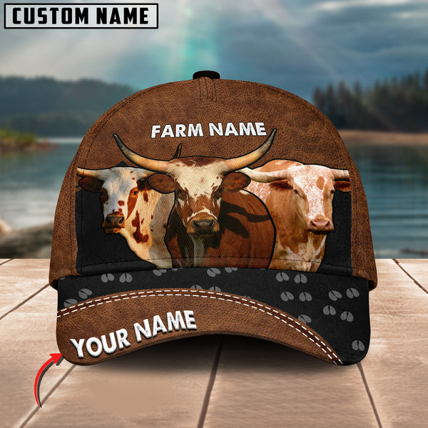 Happy Texas Longhorn Customized Name And Farm Name 3D Classic Cap
