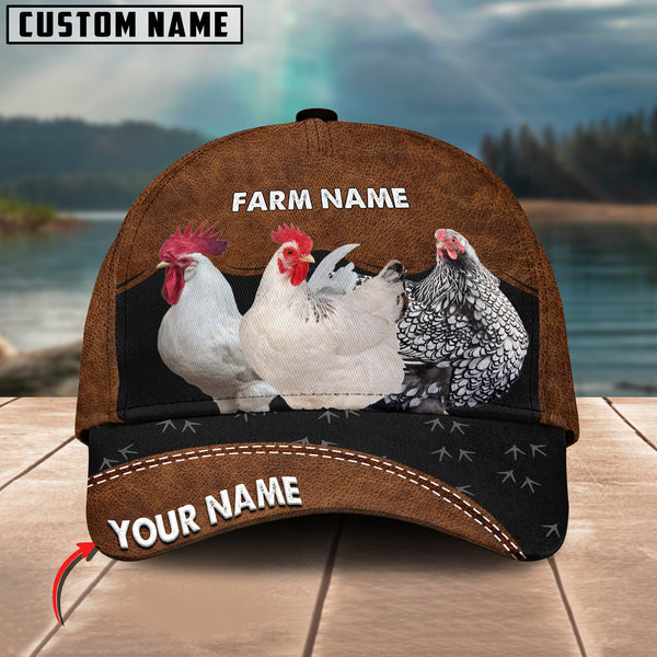 Happy Chicken Customized Name And Farm Name 3D Classic Cap