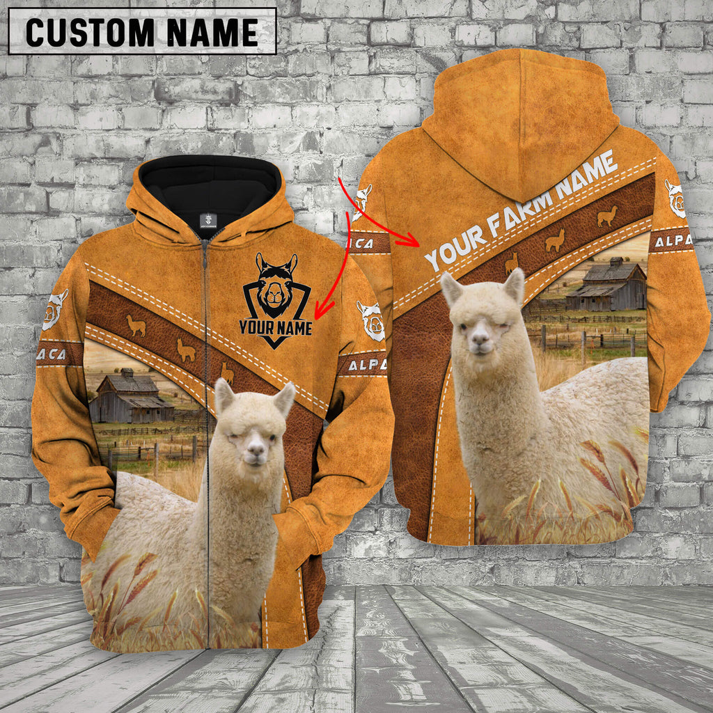 Alpaca 3D Customized Name - Farm Name Hoodie