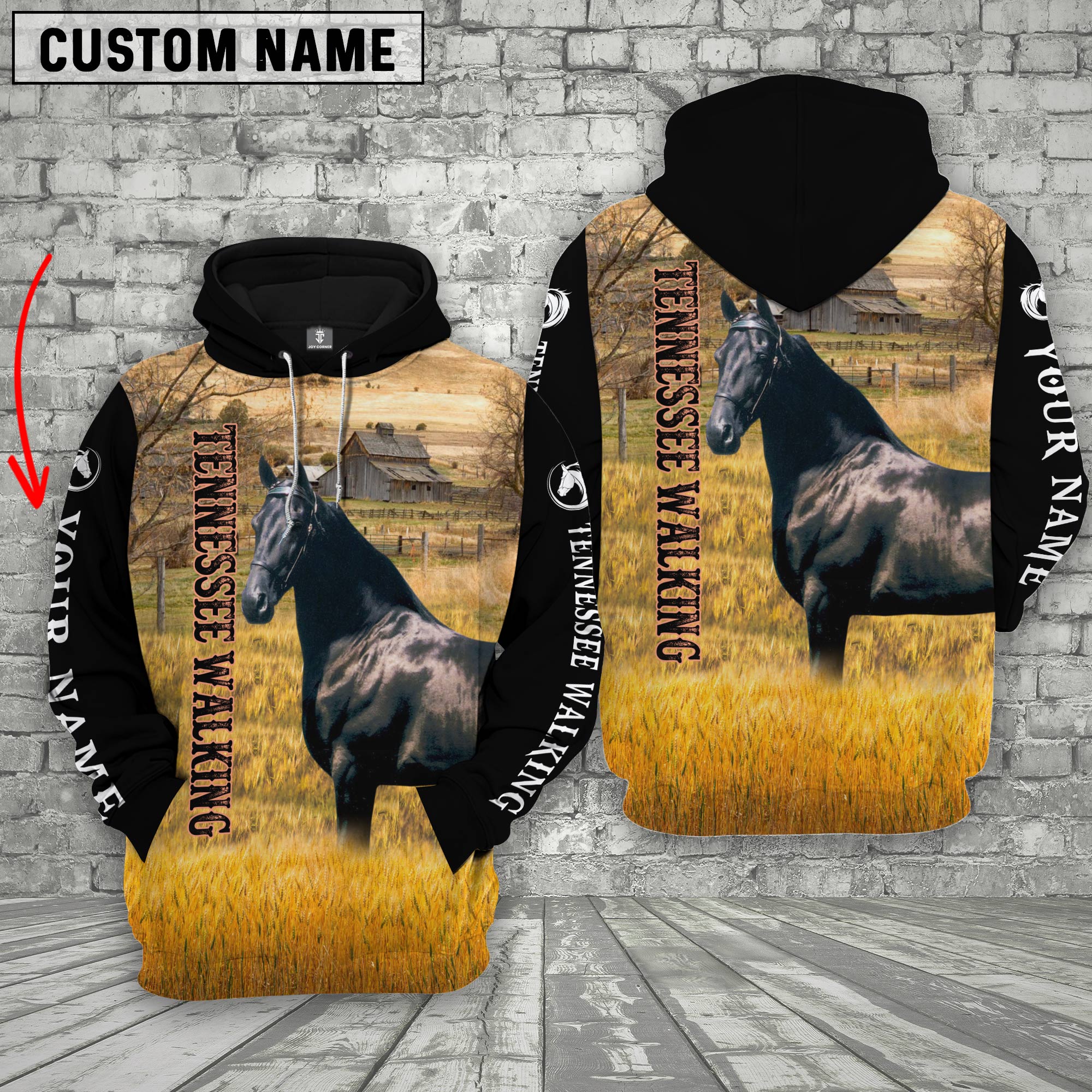 Personalized Name Tennessee Walking Horse House On The Farm 3D Hoodie