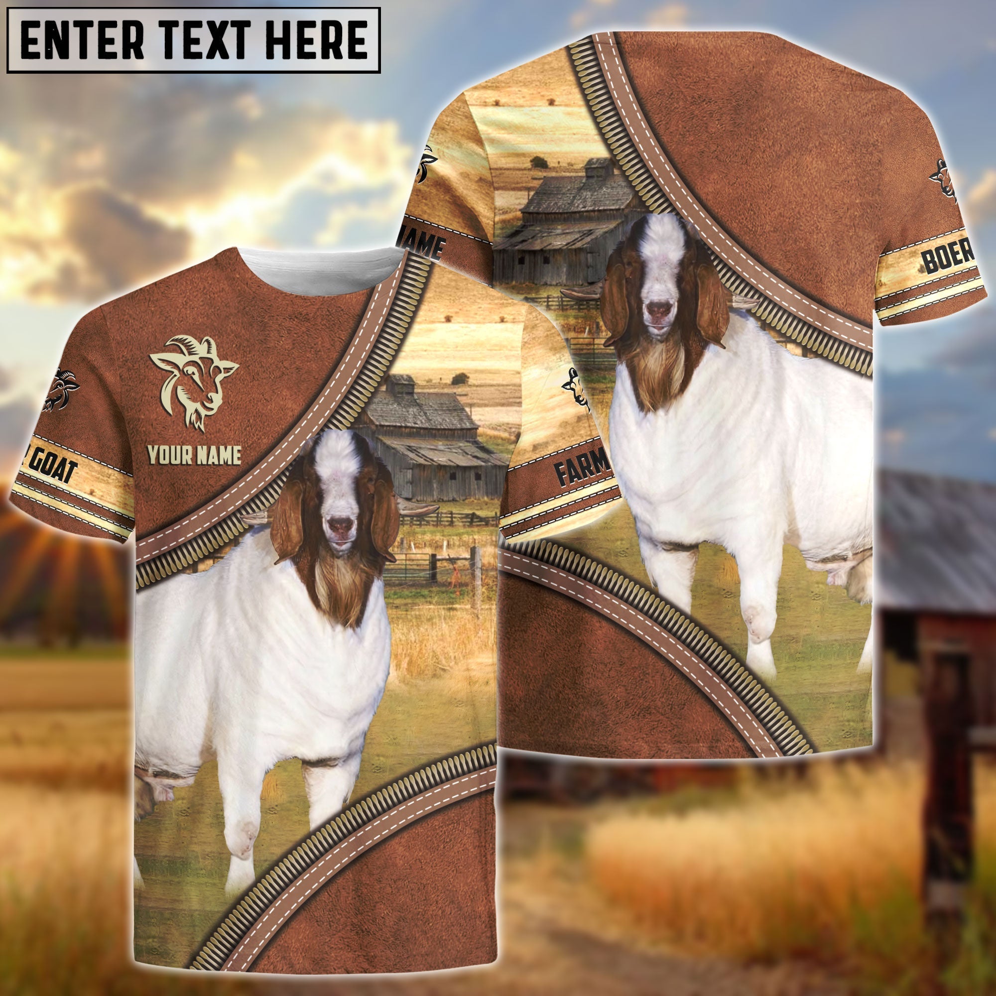 Personalized Name Farm Boer Goat Cattle Light Brown Hoodie