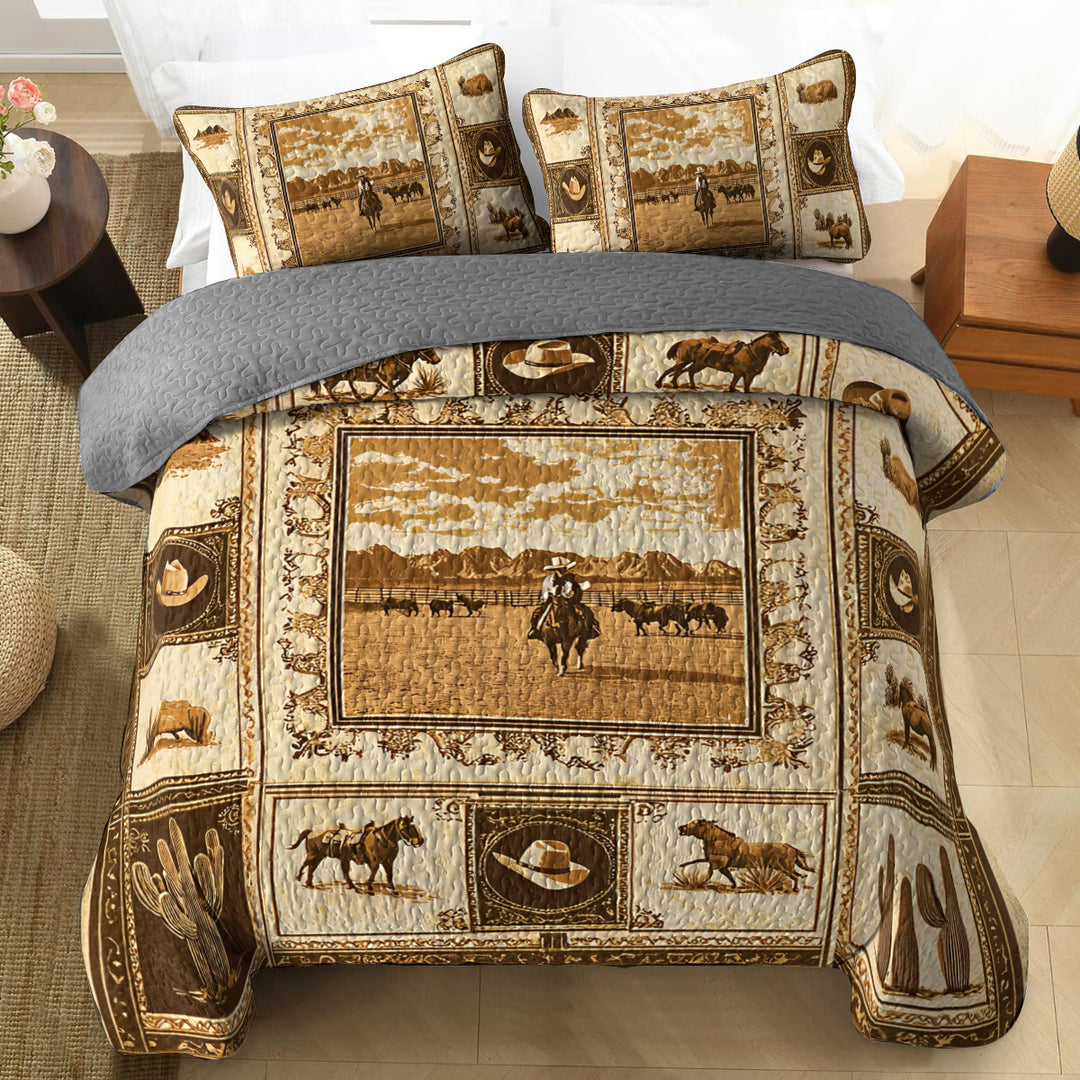 All Season Quilt 3-Piece Set Wild West V1