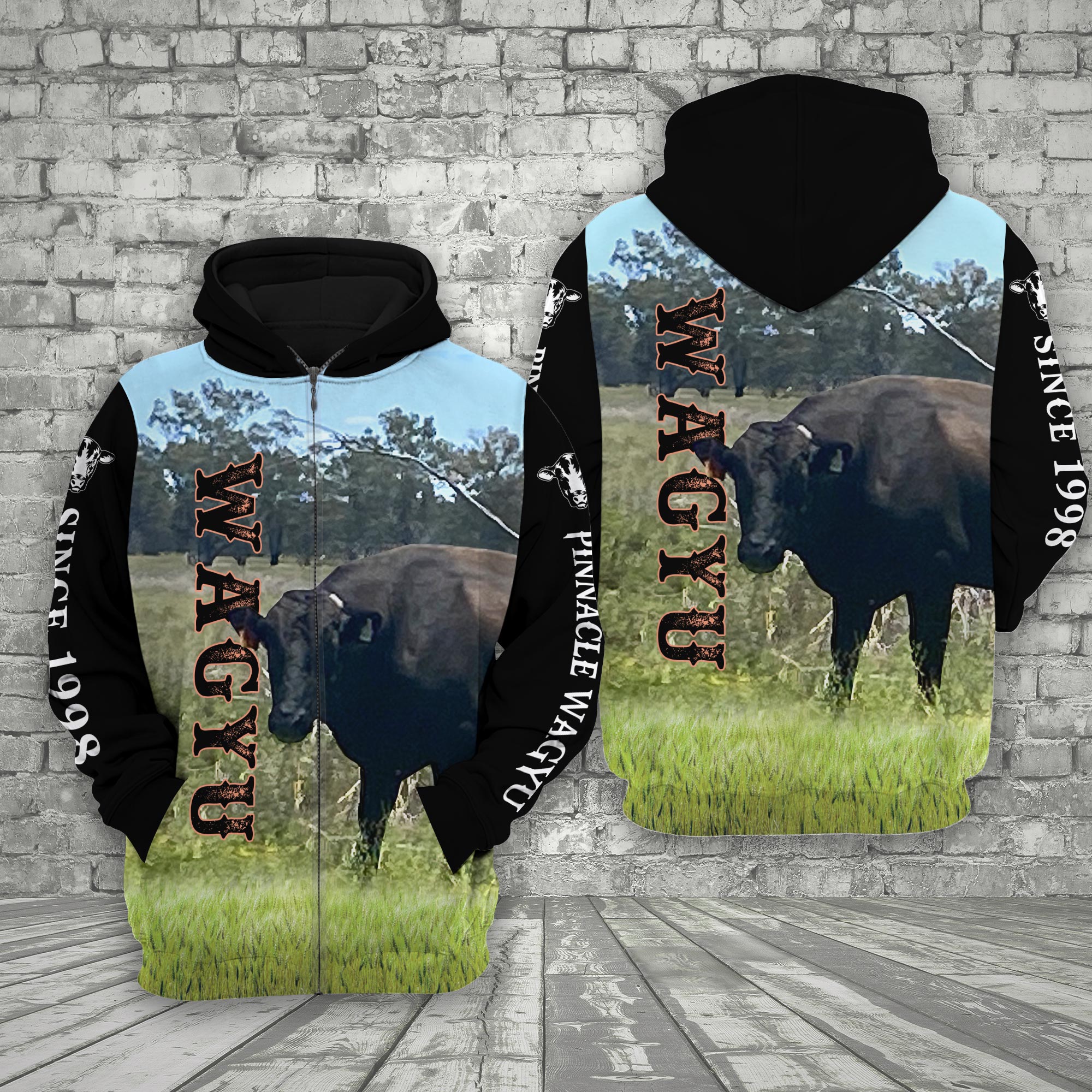 Pinnacle Wagyu Cattle On The Farm All Over Printed 3D Hoodie